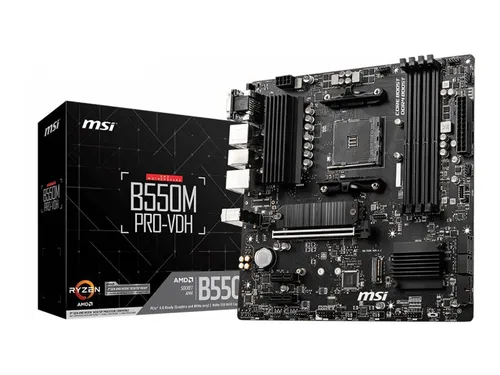 MSI B550M PRO-VDH Mainboard schwarz - micro ATX, ideal für AMD Prozessoren mit umfangreichen Anschlussmöglichkeiten und schnellem M.2 PCIe 4.0