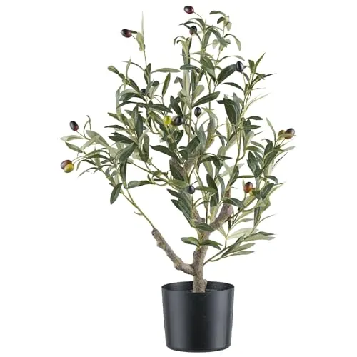 Kunstpflanze Olivenbaum - grün - LBH 40x60x70 cm - Künstliche Pflanzen, pflegeleichte Olivenbaum-Dekoration für ein mediterranes Flair in jedem Raum.