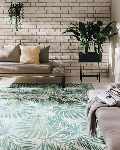 benuta Artis Teppich 80x165 cm – Pflegeleicht und vielseitig - Fröhlicher Artis Teppich in leuchtenden Farben für drinnen und draußen. Pflegeleicht und robust, ideal für Esszimmer, Küche und Terrasse. Mit OEKO-TEX STANDARD 100 Siegel für geprüfte Qualität.