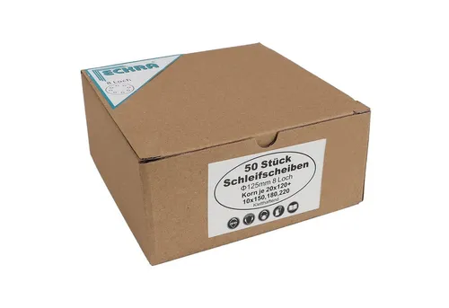 Eckra Schleifscheibe 50 Klett Schleifscheiben 125mm gemischte Körnung A-Mix Korn 120 150, (50 St), zur Holz und Metallbearbeitung, gemischte Körnung