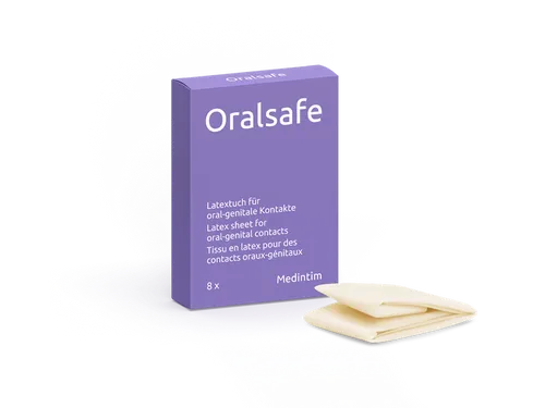 Medintim Oralsafe Latextücher - Lecktuch für sicheren Oralverkehr - 8 Stück pro Packung, aus hochwertigem Latex, ideal für sicheren und hygienischen Oralverkehr, Kategorie: Empfängnisverhütung