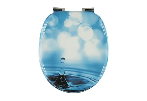 Premium MDF Toilettensitz mit Absenkautomatik - Design Tropfen - WC-Sitz aus MDF mit Softclose-Mechanik für geräuschloses Schließen und einfache Reinigung. Erhältlich in verschiedenen Designs, ideal für modernes Badezimmer.