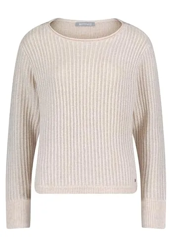 Strickpullover BETTY & CO - Modischer Damen Grobstrick-Pullover mit Lurexfaden, figurumspielend und modernem Rundhals, ideal für lässige Anlässe.