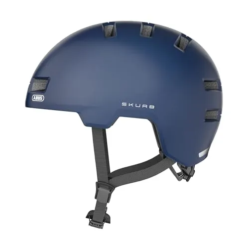 ABUS Stadthelm Skurb - Robuster Fahrradhelm für Alltag und Sport - Fahrradhelm für Alltag und Skaten, mit schlagfester Außenschale und belüftetem Design für optimalen Komfort. Ideal für Zopf-Trägerinnen, sicher und stylisch!