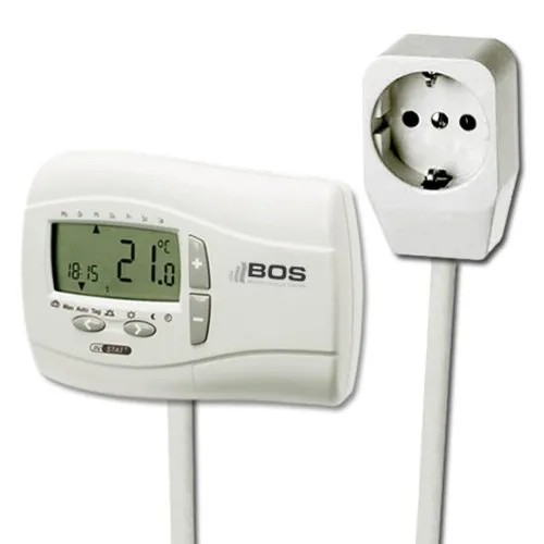 Eberle Instat plus 3R Uhrenthermostat Raumtemperaturregler mit 1,8 m Kabel und Stecker 16 A für Elektroheizung