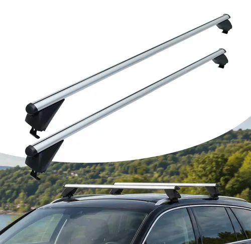 relaxdays Aluminium Dachträger für geschlossene Reling, 124 cm