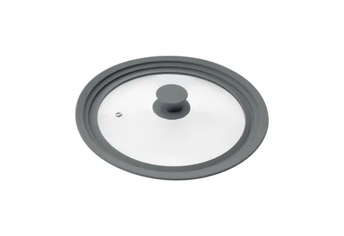 bremermann Universaldeckel Universal-Glasdeckel mit Silikonrand, 24/26/28 cm, mittel (grau)