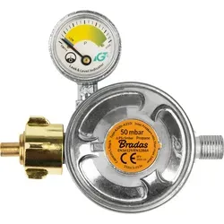 Produktbild Gasdruckregler 50mbar, 1,5kg/h, mit Sicherheitsventil und Manometer, GZ 1/4