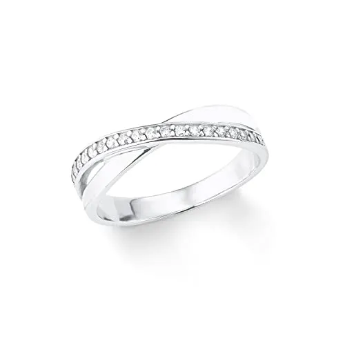 Amor Ring 925 Sterling Silber mit Zirkonia - Ringe für Damen, gefertigt aus 925 Sterling Silber und funkelnden Zirkonia, kommt in einer eleganten Schmuck Geschenk Box – die perfekte Geschenkidee für besondere Anlässe.