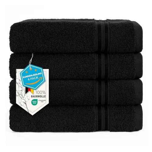 Hammetex 4er Handtücher Set in schwarz von Hammetex
