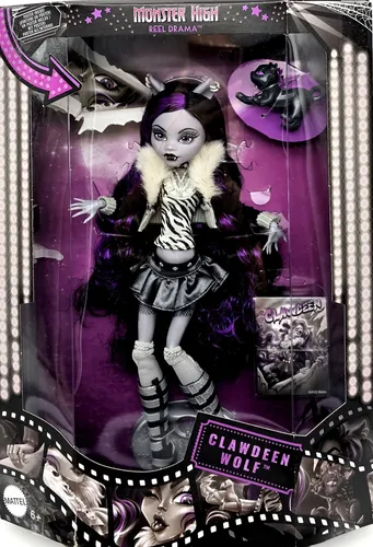 MATTEL Monster High Puppe Clawdeen Wolf - Schwarz/Weiß - Anzieh- & Modepuppen: Clawdeen Wolf im einzigartigen Schwarz-Weiß-Look, vollständig artikuliert und inklusive Zubehör für kreative Spielmöglichkeiten!