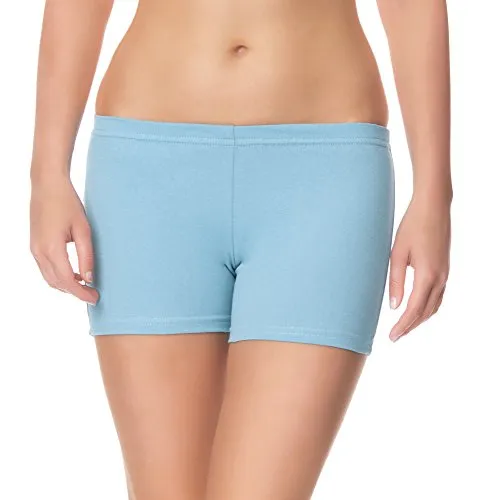 Ladeheid Damen Shorts Radlerhose Unterhose Hotpants Kurze Hose Boxershorts LAMA05, Hellblau25, XS-S (Herstellergröße: 34-36)
