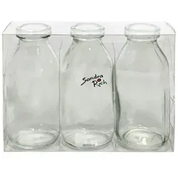 Sandra Rich Dekovase SANDRA RICH. GLAS VASE BOTTLE klein 3 Flaschen ca 10,5x5cm weiß