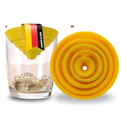 ULROAD Fruchtfliegenfalle OHNE GIFT & Chemie I Made in Germany Lebendfalle für Küche Bad Wohnmobil Obstfliegenfalle wiederverwendbar Falle Fruchtfliegen Aufsatz für Glas Lockstoff (Standart, 1, Stück)