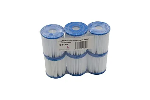 SPIRATO Filterkartusche Type I - 6 Stück Multipack der Ersatzkartusche für Bestway Filteranlagen