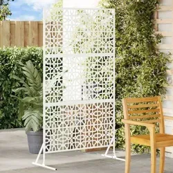 vidaXL Sichtschutz Weiß Stahl – Robuste Privatsphäre für deinen Garten - Gartenzäune: Stabiler Sichtschutz aus hochwertigem Stahl, wetterfest und modern im Design. Ideal für gemütliche Ecken und optimale Privatsphäre in deinem Außenbereich.