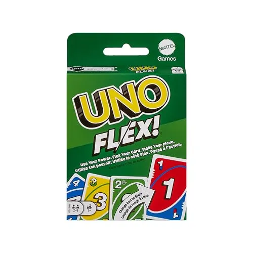 Mattel Games UNO Flex - Flexibles UNO Kartenspiel mit Powerkarten für mehr Abwechslung, ideal für Familie und Reisen
