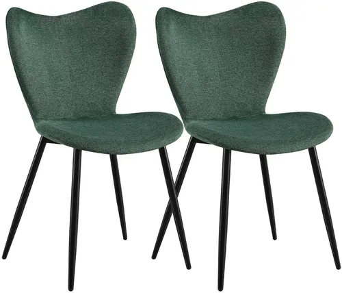 CLP Esszimmerstühle 2er Set Maika, gepolstert und ergonomisch, grün