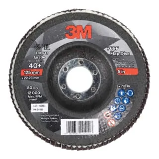 3M Fächerschleifscheibe 769F, Glasgewebeteller schräg,⌀ 125 mm, Körnung: 40