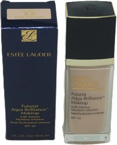 ESTEE LAUDER Futurist Aqua Brilliance Makeup SPF20 Nr.1C0 Cool Porcelain - Make-up mit 84% hautpflegenden Inhaltsstoffen, bietet Feuchtigkeit und Lichtschutzfaktor 20 für einen strahlenden Teint.