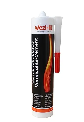 Produktbild wezi-lit Vermiculitekleber Wasserglas-Basis 310ml hitzebeständig bis 1000° Dichtmasse hitzebeständig Ofenkitt hochtemperatur