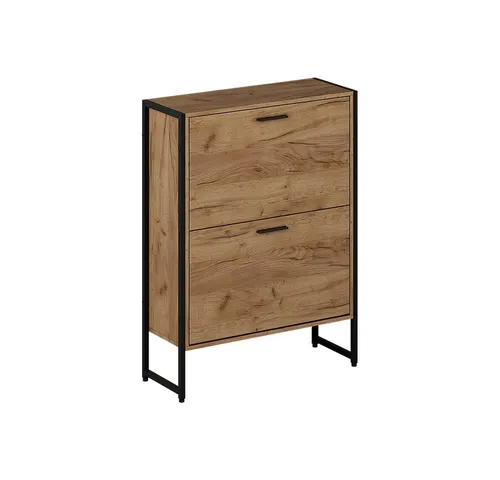 Vicco Schuhkipper Folda, Goldkraft Eiche/Schwarz/Schwarz, 63 x 83 cm mit 2 Kippfächern