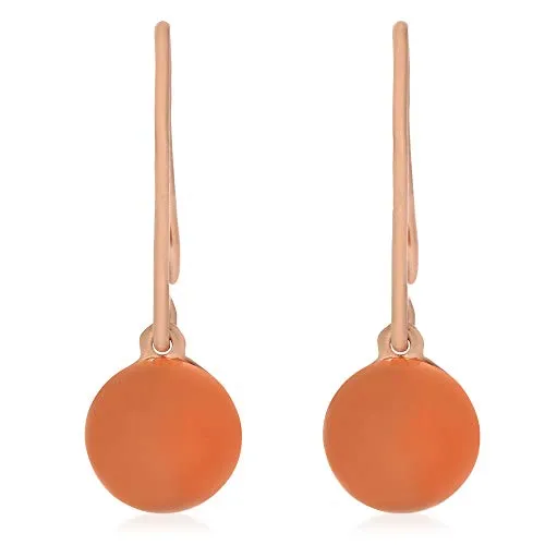 XEN Paar Ohrhänger mit Peach Mondstein - Elegante Ohrhänger aus 925 Sterlingsilber, rosèvergoldet, mit je einem ca. 8 mm großen Peach Mondstein. Ideal für Frauen, die Lebenskraft und Liebe suchen. Lieferung in schöner XEN Geschenkverpackung.