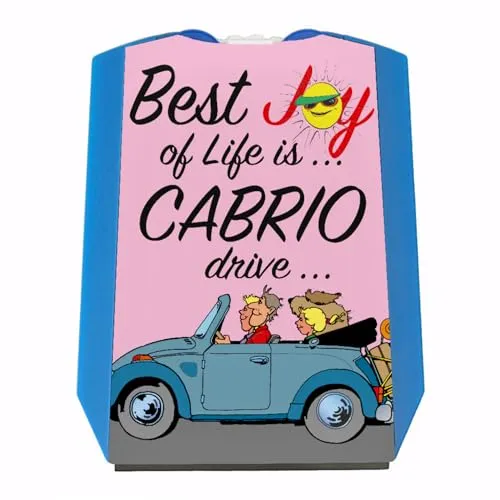 speecheese Best Joy of Life is Cabrio Drive Parkscheibe in rosa mit 2 Einkaufswagenchips Eiskratzer Wasserabstreifer und Einkaufswagen-Chips Cabriofahrer parken Autofahrer Parkplatz Auto