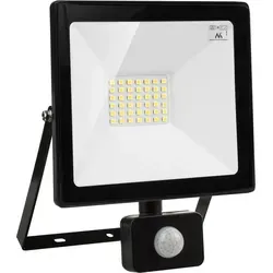 Produktbild LED Flutlicht mit PIR Bewegungssensor 30W WW 2400 Lumen Außenbeleuchtung Scheinwerfer Strahler Slim IP44 Spritzwassergeschützt 30W, Warmweiß 3000K
