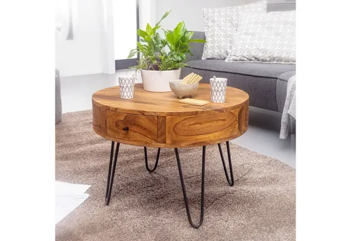 lovingHome® Couchtisch mit 2 Schubladen aus Palisander