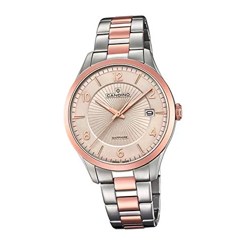 Candino Armbanduhr Herren C4609/2 Elegant Analog Edelstahl Uhr roségold D2UC4609/2 EIN Geschenk zu Weihnachten, Geburtstag, Valentinstag für den Mann