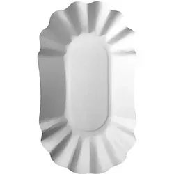 Pappe pure Oval-Schalen 10,5 x 17,5 cm - Nachhaltige Pappschalen aus 100 % Frischfaserkarton, lebensmittelecht und FSC®-zertifiziert – ideal für Partys und Imbisse.