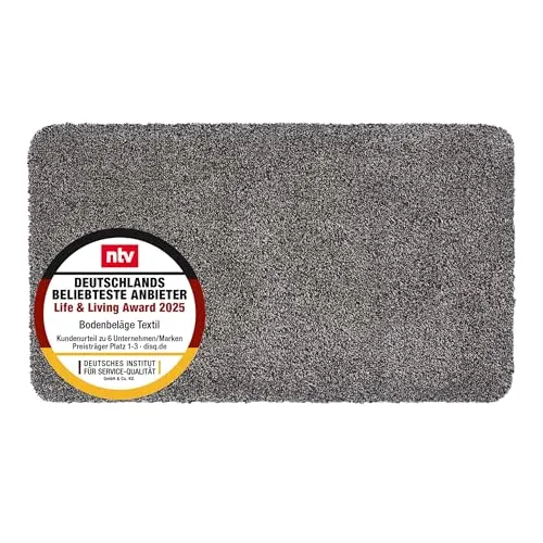Entra Schmutzfangmatte 75x130 cm – Waschbare, rutschfeste Fußmatte aus 100% Baumwolle