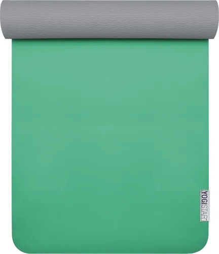 Yogistar Yogamatte Yogimat PRO Grün/Hellgrau - Sportmatte für Yoga, mit rutschfester Oberfläche und optimaler Dämpfung für mehr Komfort während der Übungen.