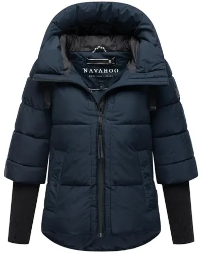 NAVAHOO Lotusherz XIV Damen Steppjacke - Funktionsjacke mit wasser- und windabweisendem Obermaterial, ideal für kalte Tage. Stylish, hüftbedeckend und mit verstellbarer Kapuze für optimalen Komfort.