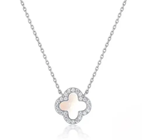 ROUGEMONT Silberkette Kleeblatt Glücksbringer Clover Damen Halskette 925 sterling Silber, Echtschmuck