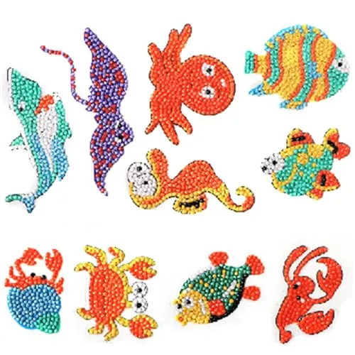 Pracht Creatives Hobby Diamond Painting Stickerset, Motiv Unterwasserwelt, Bastelset zum Gestalten von Aufklebern mit Glitzersteinchen, für Kinder ab 5 Jahren