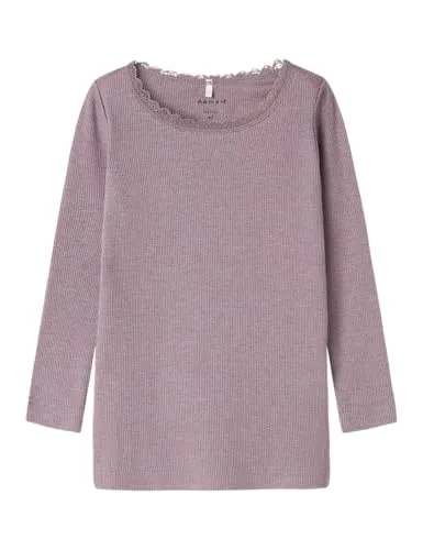 Name IT Mädchen Nmfkab Ls Top Noos T Shirt 13198042,Elderberry,92