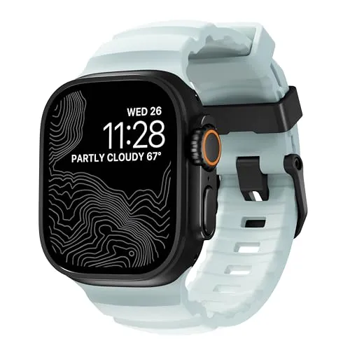 NOMAD Rocky Point Band für Apple Watch 46/49mm - Smartwatch Ersatzarmband mit modernem Design, wasserfest und leuchtend im Dunkeln. Ideal für alle Apple Watch Modelle 42mm-49mm, bietet Stabilität bei seitlicher Krafteinwirkung.