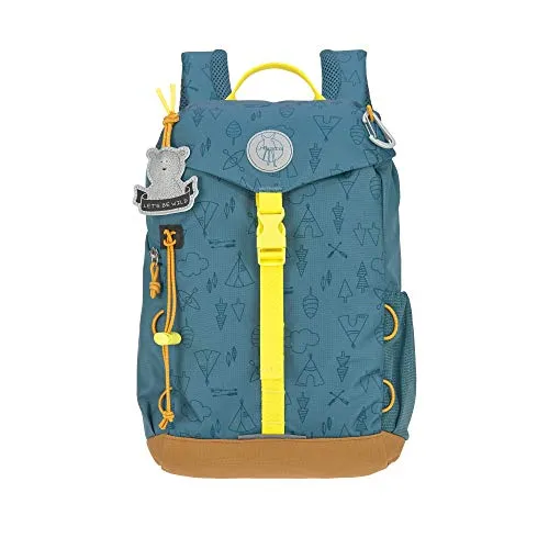 LÄSSIG Mini Outdoor Backpack, Adventure blue - Schulranzen für Kinder ab 3 Jahren, mit integriertem Regenschutz und thermoisolierter Sitzunterlage – perfekt für Abenteuer in der Natur!
