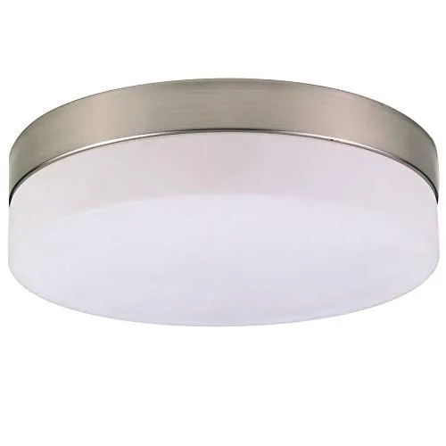 Deckenlampe 2-flammig opal, nickel matt - Moderne Deckenleuchte aus opalem Glas mit nickel mattem Rand, ideal für Küchen oder Flure. Flexibel durch 2x E27 Fassungen für individuelle Leuchtmittelwahl.