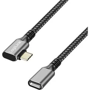 LogiLink USB-Kabel CUA0111 USB-C 3.1, 1,0 m, Verlängerungskabel, C Stecker / C Buchse, abgewin.