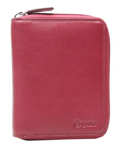 Esquire Duo Leder Damen Reißverschluss Geldbörse 0956-59 Rot