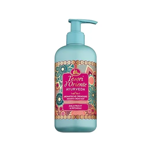 Tesori d'Oriente Flüssigseife Ayurveda | 300ml | aromatische Handseife | Amla-Fruchtextrakt, Sesam-Öl, Aloe vera und Calendula | zur sanften Reinigung | Wellness-Ritual für Körper & Sinne