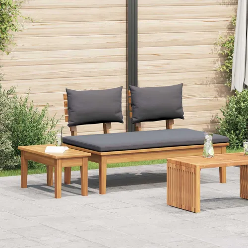 vidaXL Gartenbank 2 pcs Braun Massivholz Teak - Gartenmöbel-Set aus robustem, wetterbeständigem Teakholz, ideal für Terrassen und Balkone. Perfekte Kombination aus modernem Design und Stabilität für gesellige Momente im Freien.