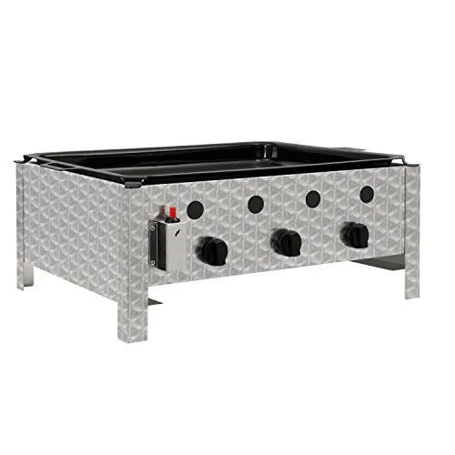 BBQ-Toro Edelstahl Gastrobräter 3-flammig - Grill für Garten und Events, mit 3 leistungsstarken Brennern für gleichmäßige Hitzeverteilung und einfache Temperaturkontrolle. Ideal zum Grillen, Braten und Frittieren.