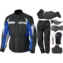 NERVE Motorradkombi Set (8-tlg) blau M