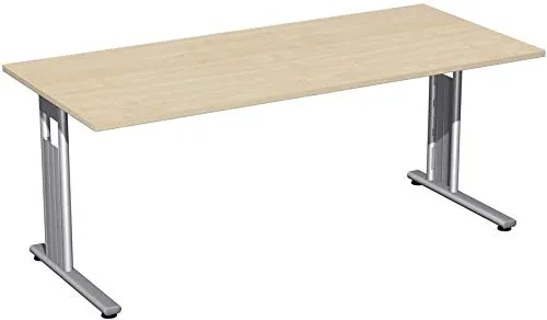 Geramöbel Schreibtisch Flex S-618146-AS - Schreibtisch in Ahorn, 180 x 72 x 80cm mit Kabelkanal für optimale Kabelführung. Strapazierfähige, melaminharzbeschichtete Spanplatte, ideal für Home Office oder Büro.