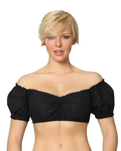 Stockerpoint Damen Georgette Trachtenbluse, Schwarz, Größe 34 - Trachtenblusen aus leichtem Georgette, perfekt für festliche Anlässe und mit elegantem Regular Fit für optimalen Tragekomfort.