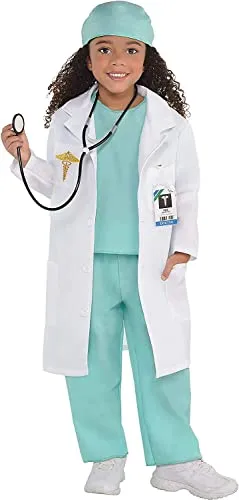 set high (PKT) (848412) Child New Doctor Costume (6-8yr) in türkis von Amscan